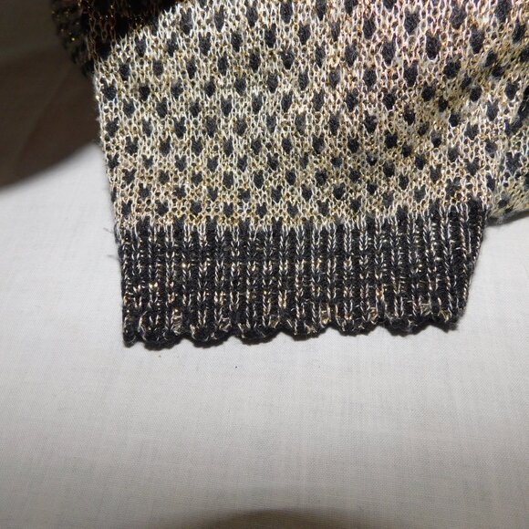 Vintage Separate Scene Womens L Black Gold Metallic Pullover Knit Sweater Retro - Picture 9 of 16